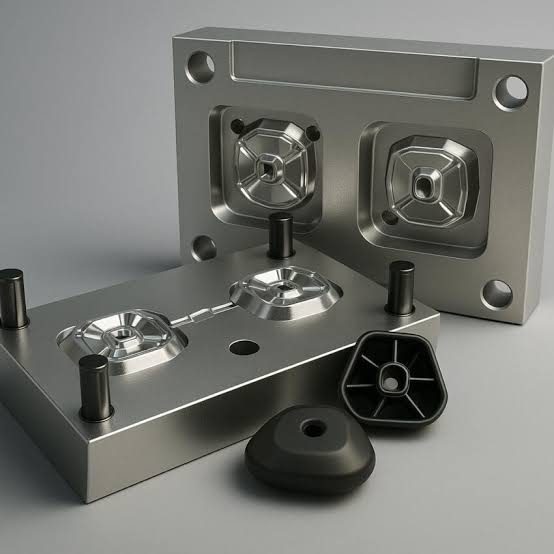 Injection mould with finished plastic components